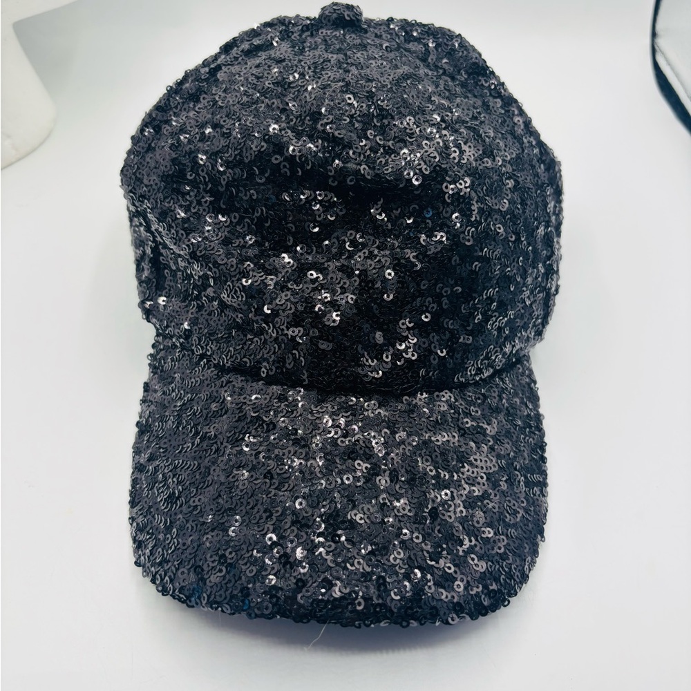 Steve Madden Black Sequin Ball Cap
